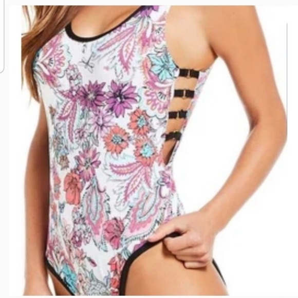 Gibson Latimer Paisley One Piece Swimsuit NWT - Picture 4 of 4